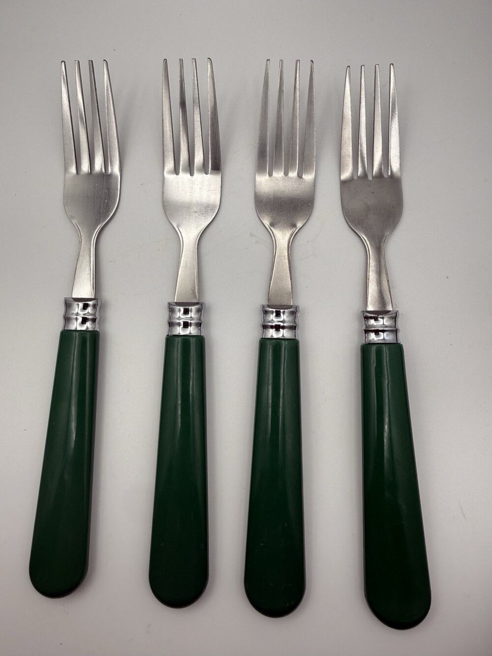 Gibson Sensations Forest Green Plastic Handle Dinner Forks Set of 4 Replacement
